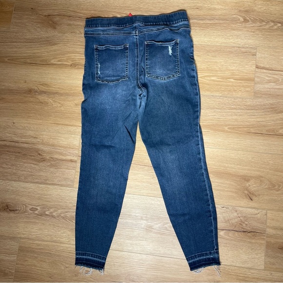 Spanx Distressed Skinny Jeans Leggings Womens Size Large Stretch Medium Wash - Picture 2 of 6